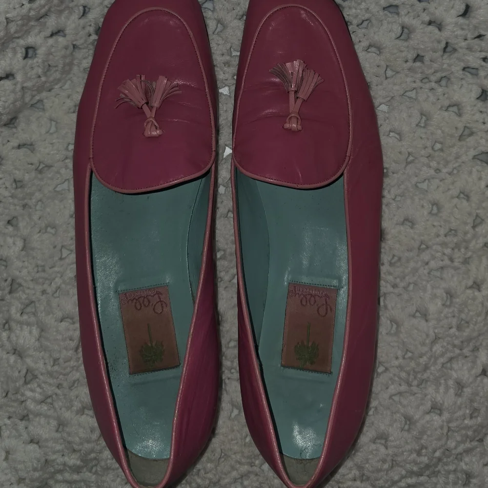 Lilly Pulitzer Pink Loafers With TASSELS SZ9.5 - Picture 5 of 5